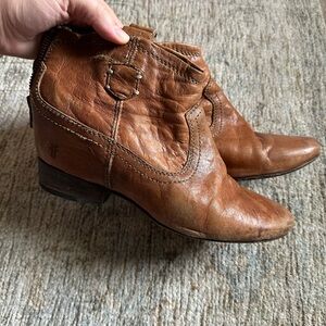 Frye Brown Leather Ankle Boots